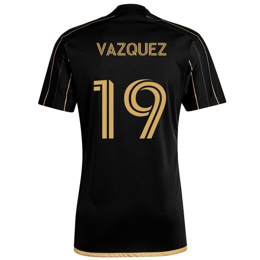 Kids Football Favian Vazquez #19 Black Gold Home Jersey 2024/25 T-Shirt Canada