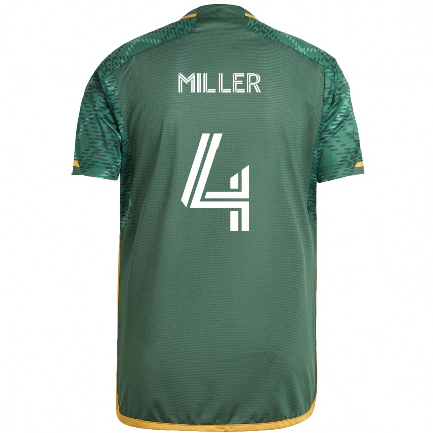 Kids Football Kamal Miller #4 Green Orange Home Jersey 2024/25 T-Shirt Canada