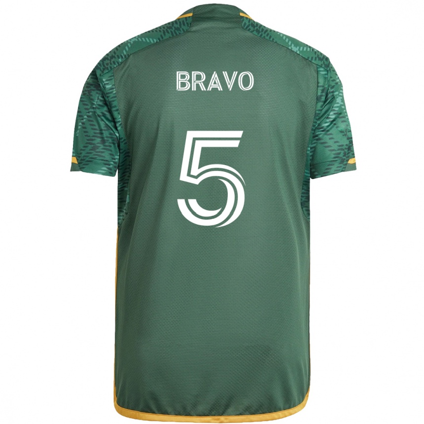 Kids Football Claudio Bravo #5 Green Orange Home Jersey 2024/25 T-Shirt Canada