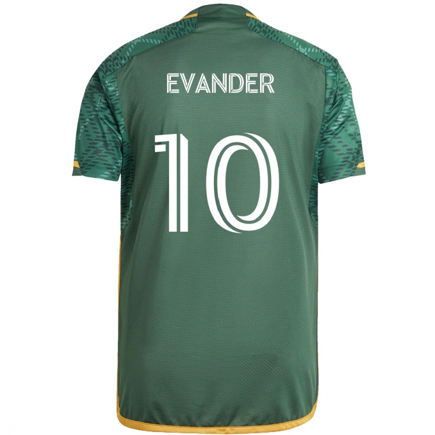 Enfant Football Maillot Evander #10 Vert Orange Tenues Domicile 2024/25 Canada