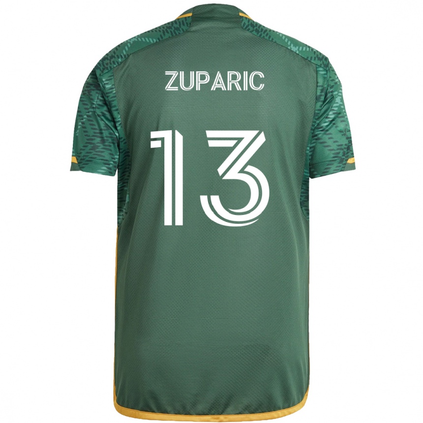 Kids Football Dario Zuparic #13 Green Orange Home Jersey 2024/25 T-Shirt Canada