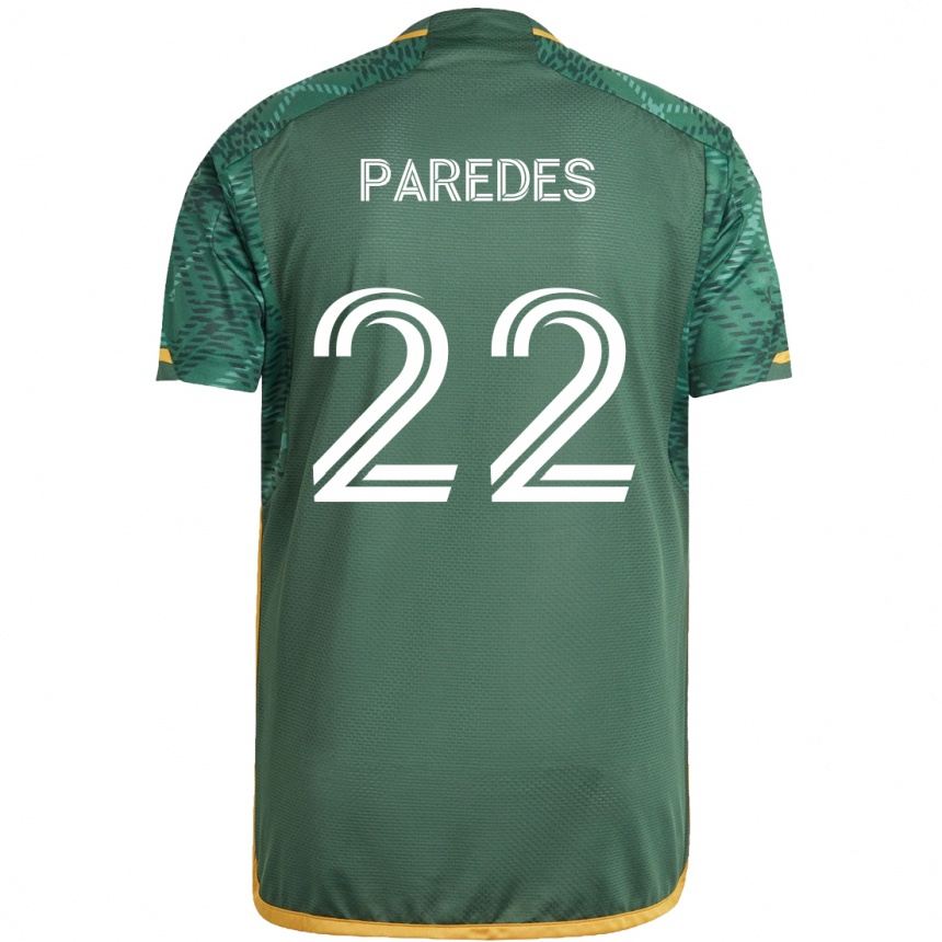 Kids Football Cristhian Paredes #22 Green Orange Home Jersey 2024/25 T-Shirt Canada