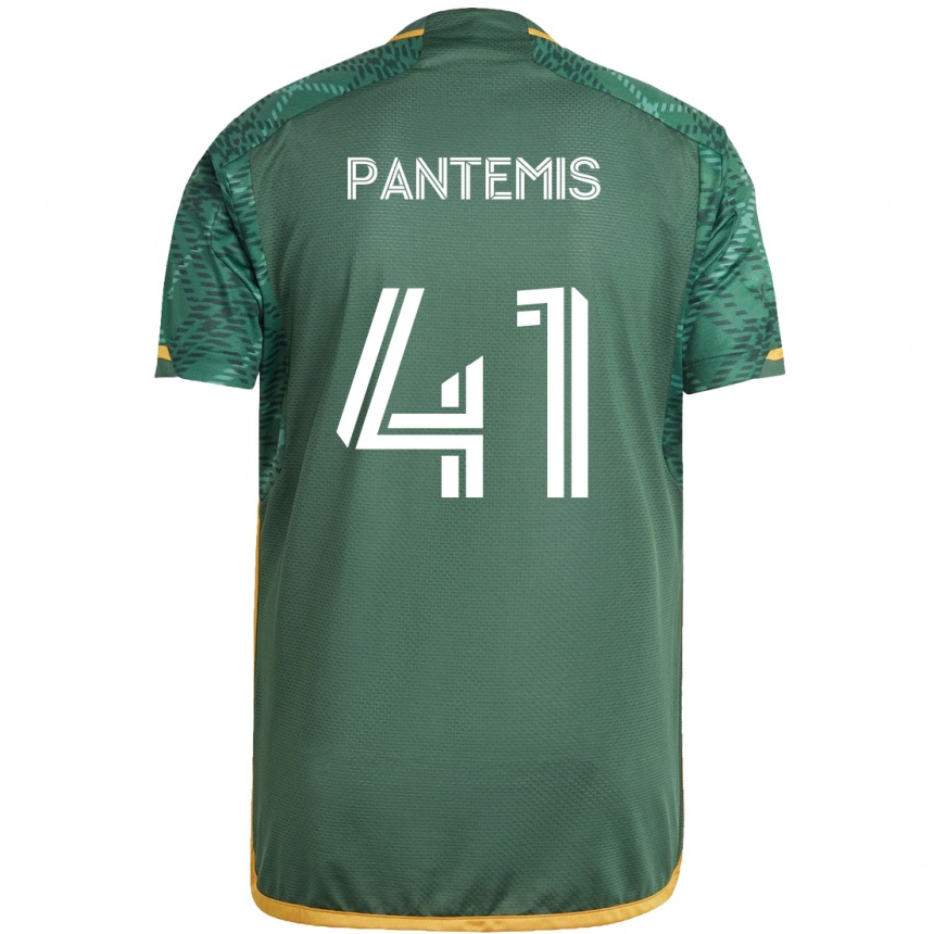 Kids Football James Pantemis #41 Green Orange Home Jersey 2024/25 T-Shirt Canada