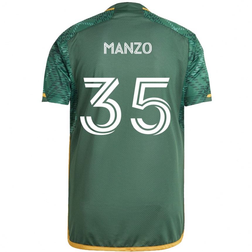 Kids Football Alexis Manzo #35 Green Orange Home Jersey 2024/25 T-Shirt Canada