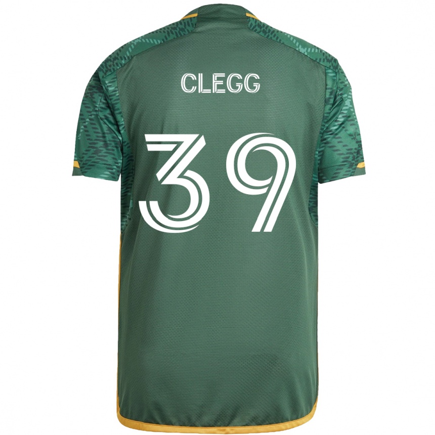 Kids Football Tyler Clegg #39 Green Orange Home Jersey 2024/25 T-Shirt Canada