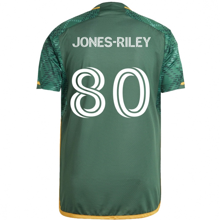 Kids Football Jaden Jones-Riley #80 Green Orange Home Jersey 2024/25 T-Shirt Canada