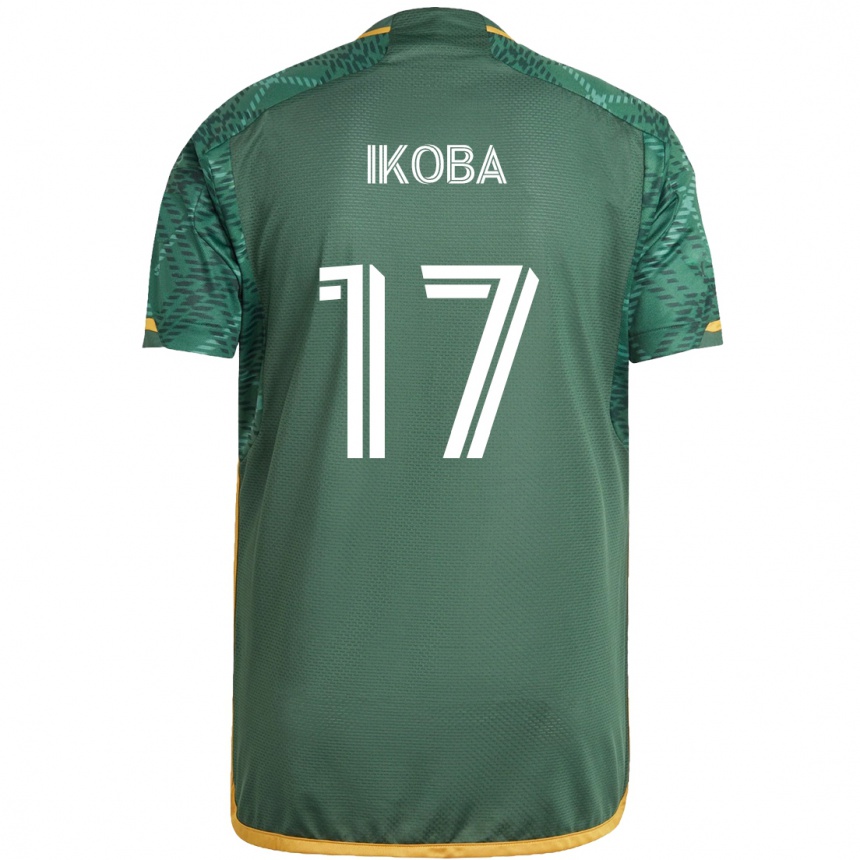 Kids Football Tega Ikoba #17 Green Orange Home Jersey 2024/25 T-Shirt Canada