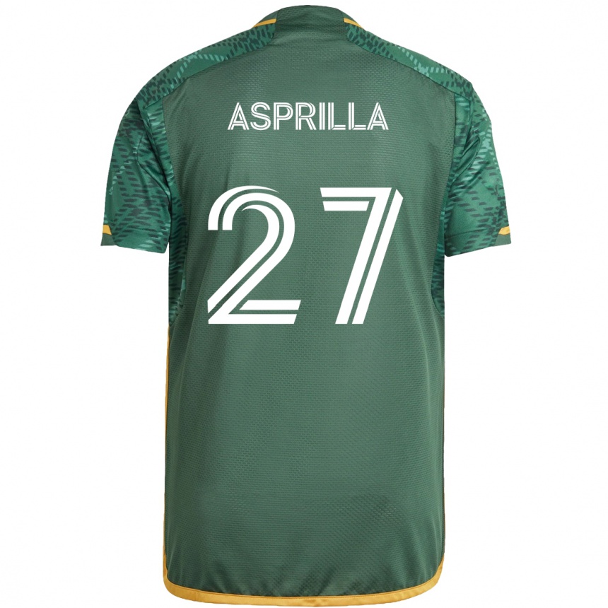 Enfant Football Maillot Dairon Asprilla #27 Vert Orange Tenues Domicile 2024/25 Canada