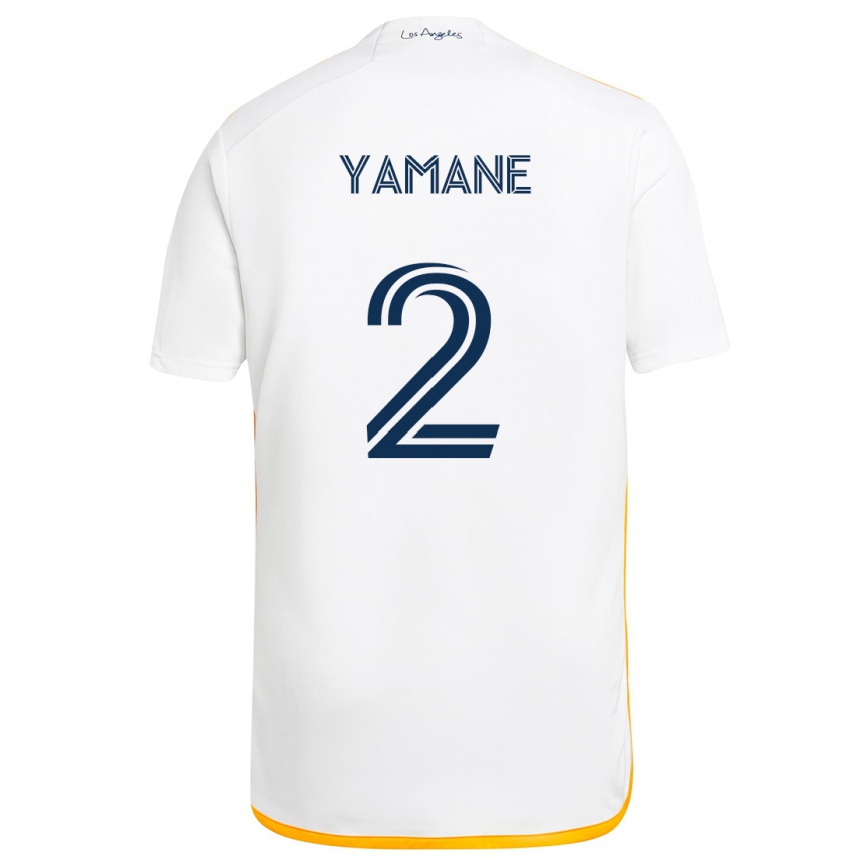 Kids Football Miki Yamane #2 White Yellow Home Jersey 2024/25 T-Shirt Canada