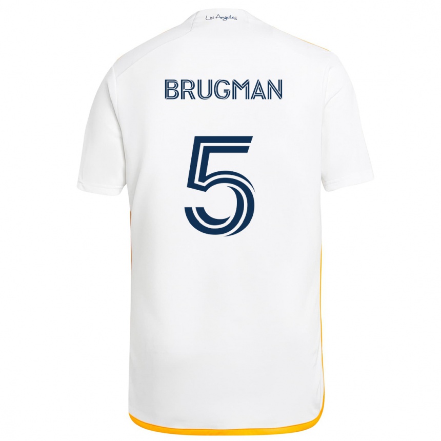 Enfant Football Maillot Gastón Brugman #5 Blanc Jaune Tenues Domicile 2024/25 Canada