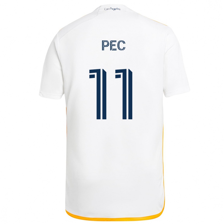 Kids Football Gabriel Pec #11 White Yellow Home Jersey 2024/25 T-Shirt Canada