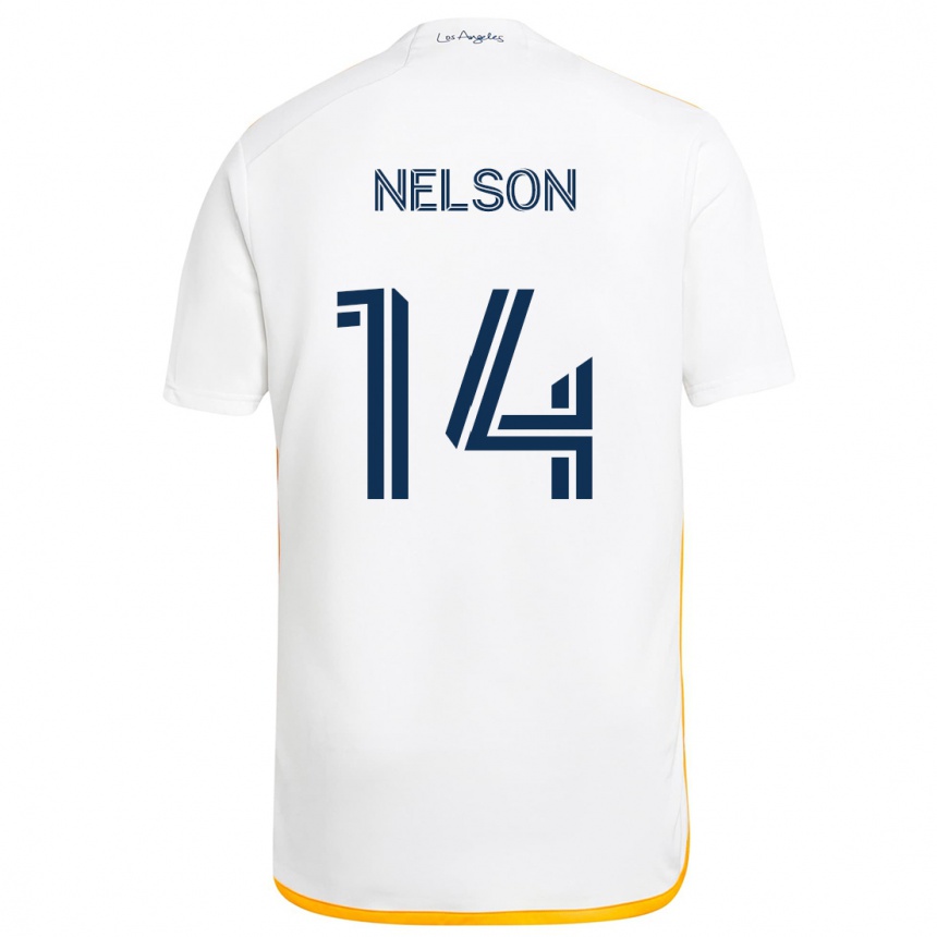 Kids Football John Nelson #14 White Yellow Home Jersey 2024/25 T-Shirt Canada