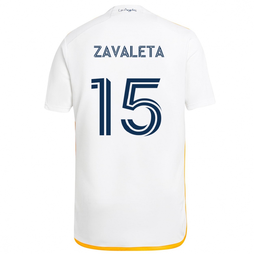 Kids Football Eriq Zavaleta #15 White Yellow Home Jersey 2024/25 T-Shirt Canada