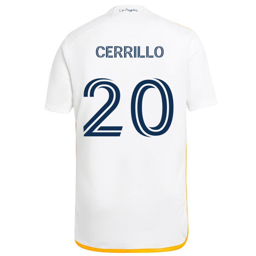 Kids Football Edwin Cerrillo #20 White Yellow Home Jersey 2024/25 T-Shirt Canada