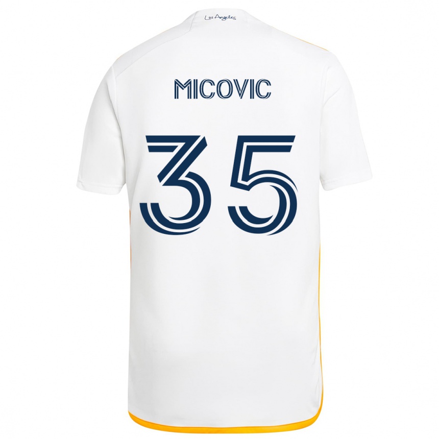 Enfant Football Maillot Novak Micovic #35 Blanc Jaune Tenues Domicile 2024/25 Canada