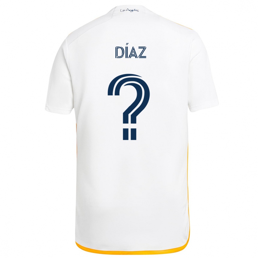 Kids Football Carlos Díaz #0 White Yellow Home Jersey 2024/25 T-Shirt Canada