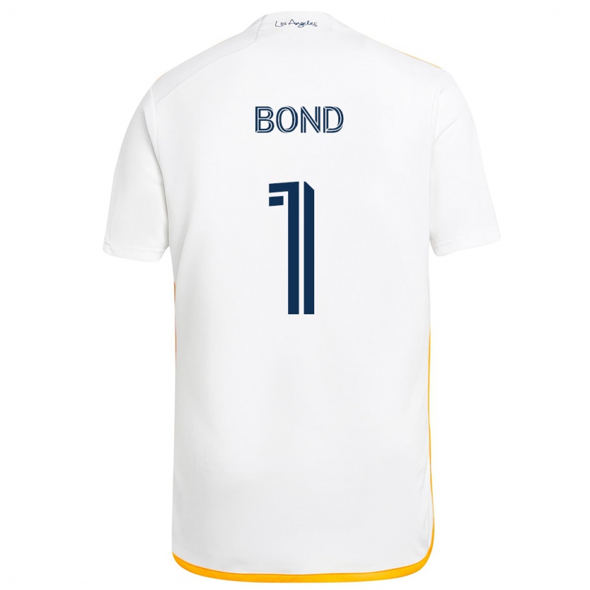 Kids Football Jonathan Bond #1 White Yellow Home Jersey 2024/25 T-Shirt Canada