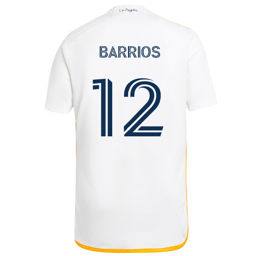 Kids Football Michael Barrios #12 White Yellow Home Jersey 2024/25 T-Shirt Canada