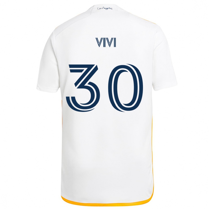 Kids Football Gino Vivi #30 White Yellow Home Jersey 2024/25 T-Shirt Canada