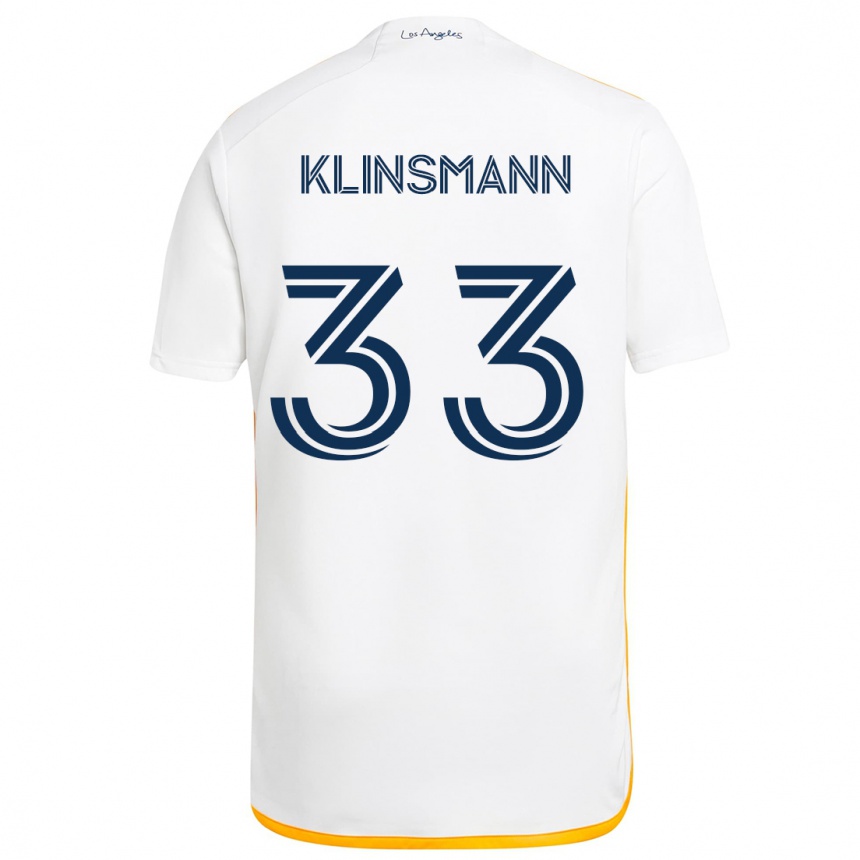 Kids Football Jonathan Klinsmann #33 White Yellow Home Jersey 2024/25 T-Shirt Canada