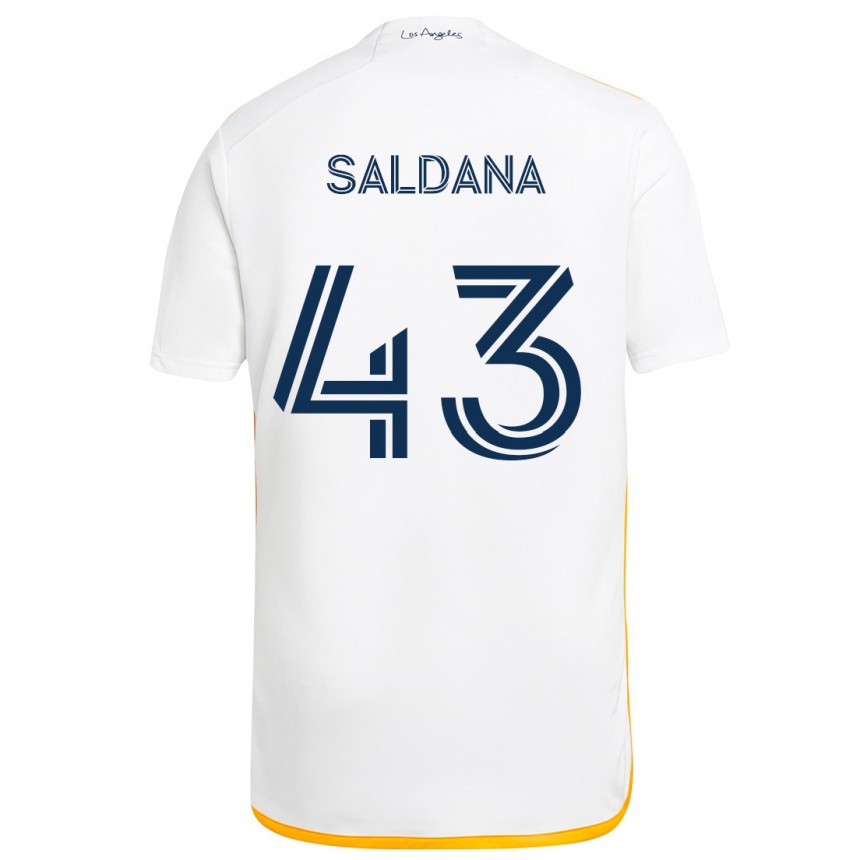 Enfant Football Maillot Adam Saldaña #43 Blanc Jaune Tenues Domicile 2024/25 Canada