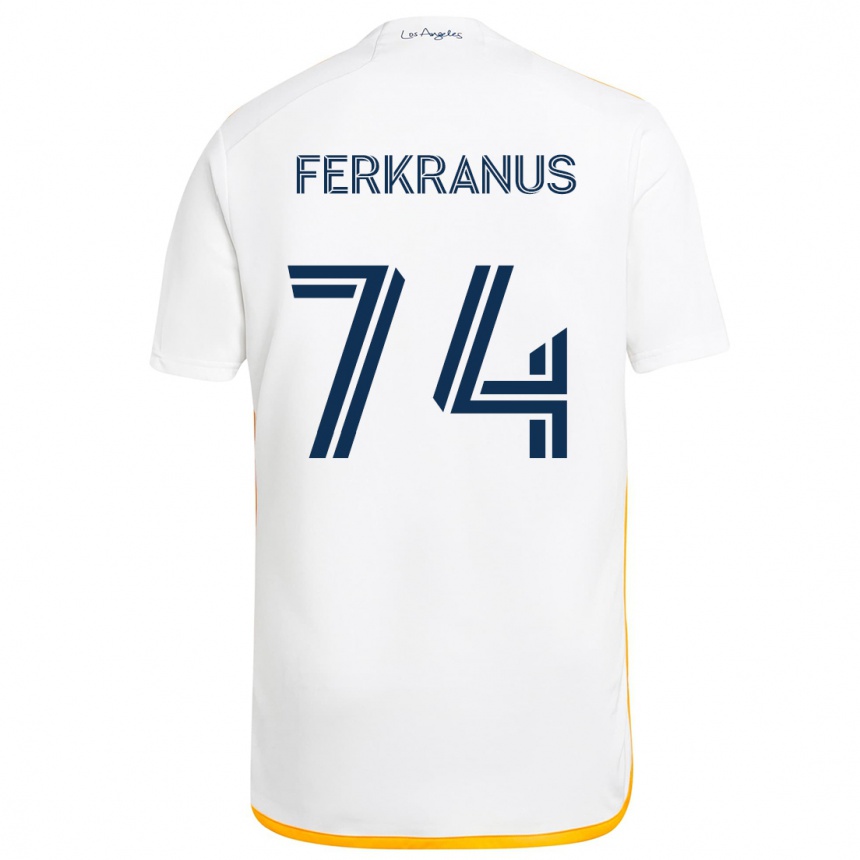 Enfant Football Maillot Marcus Ferkranus #74 Blanc Jaune Tenues Domicile 2024/25 Canada