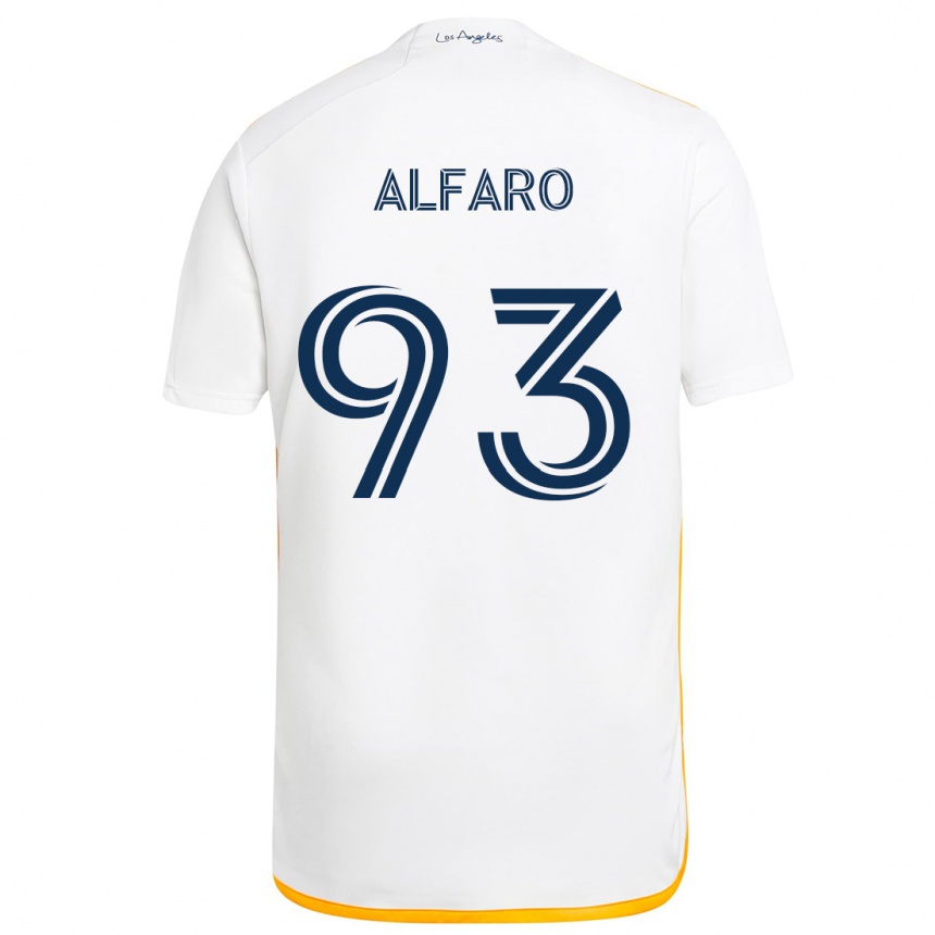 Enfant Football Maillot Tony Alfaro #93 Blanc Jaune Tenues Domicile 2024/25 Canada