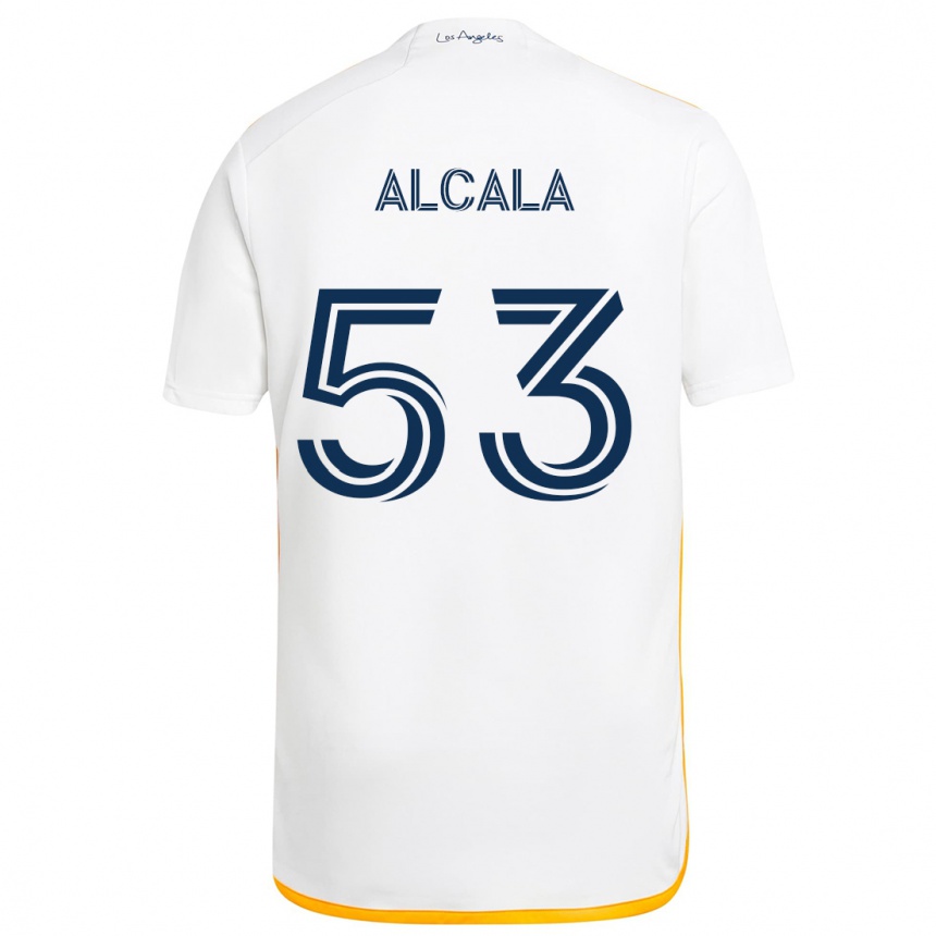 Enfant Football Maillot Álex Alcalá #53 Blanc Jaune Tenues Domicile 2024/25 Canada