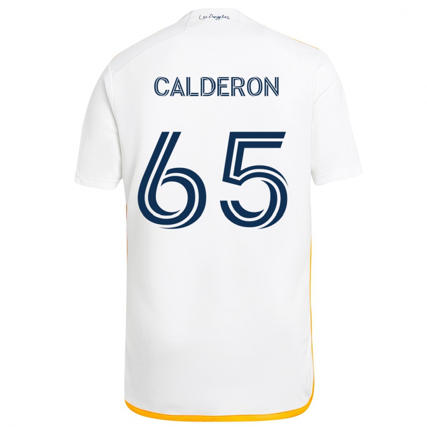 Enfant Football Maillot Juan Calderón #65 Blanc Jaune Tenues Domicile 2024/25 Canada