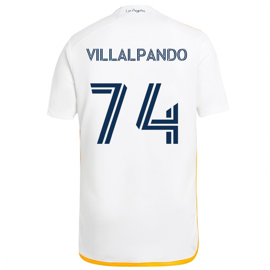 Kids Football Sergio Villalpando #74 White Yellow Home Jersey 2024/25 T-Shirt Canada