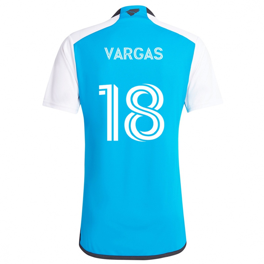 Kids Football Kerwin Vargas #18 Blue White Home Jersey 2024/25 T-Shirt Canada