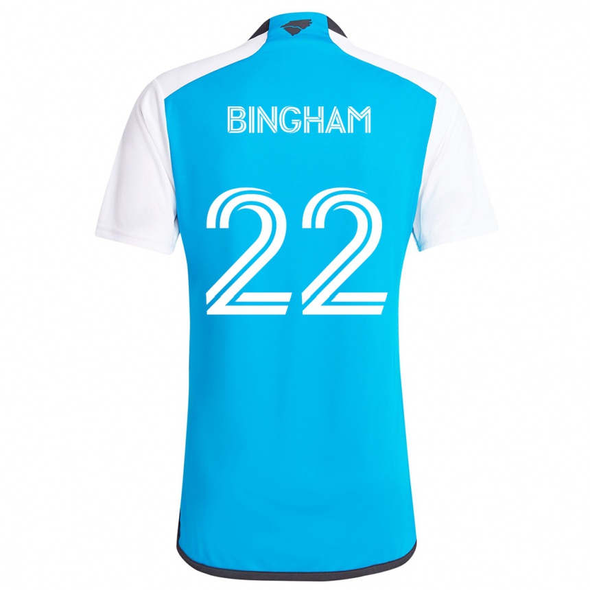 Kids Football David Bingham #22 Blue White Home Jersey 2024/25 T-Shirt Canada