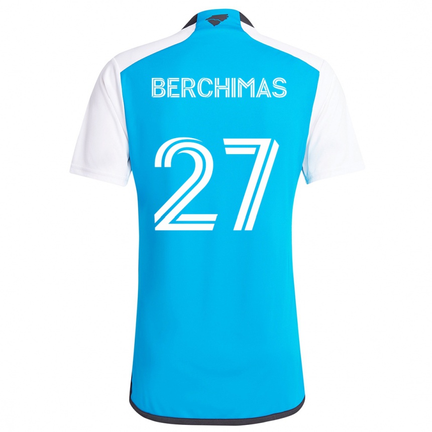 Enfant Football Maillot Nimfasha Berchimas #27 Bleu Blanc Tenues Domicile 2024/25 Canada