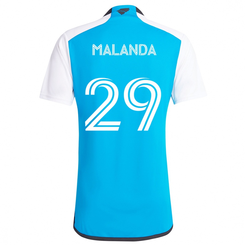 Kids Football Adilson Malanda #29 Blue White Home Jersey 2024/25 T-Shirt Canada