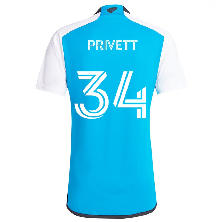 Kids Football Andrew Privett #34 Blue White Home Jersey 2024/25 T-Shirt Canada