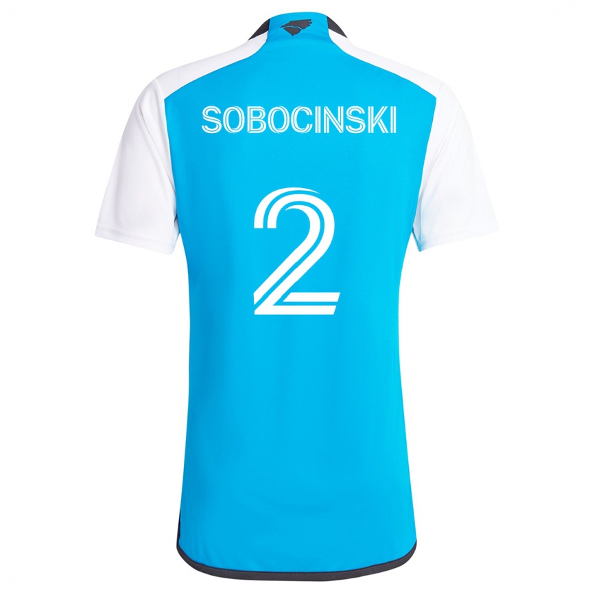 Enfant Football Maillot Jan Sobocinski #2 Bleu Blanc Tenues Domicile 2024/25 Canada