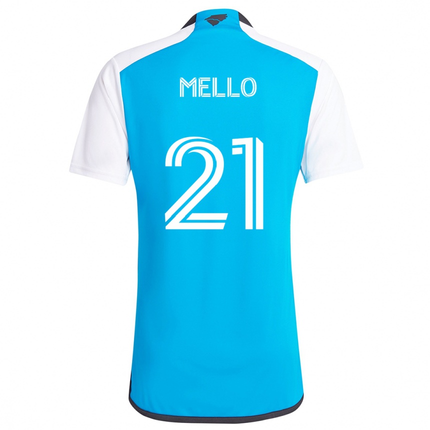 Kids Football Vinicius Mello #21 Blue White Home Jersey 2024/25 T-Shirt Canada