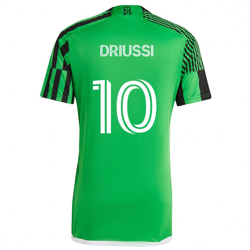 Kids Football Sebastián Driussi #10 Green Black Home Jersey 2024/25 T-Shirt Canada