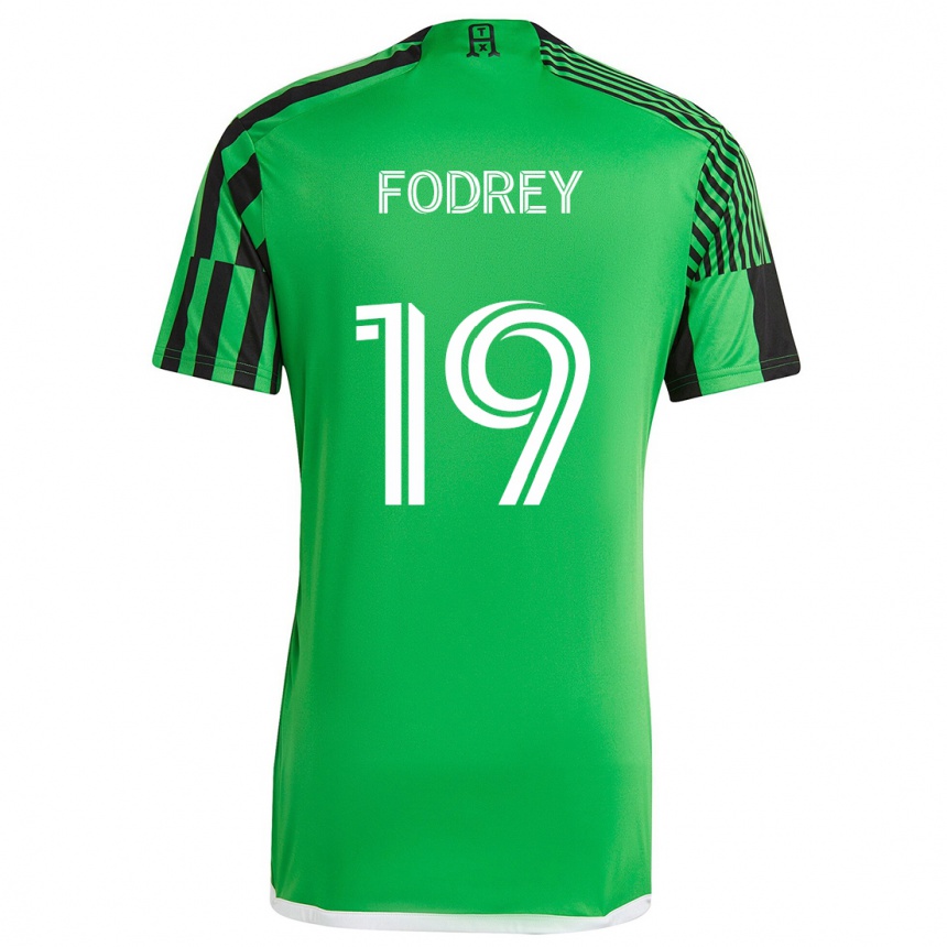 Kids Football Cj Fodrey #19 Green Black Home Jersey 2024/25 T-Shirt Canada