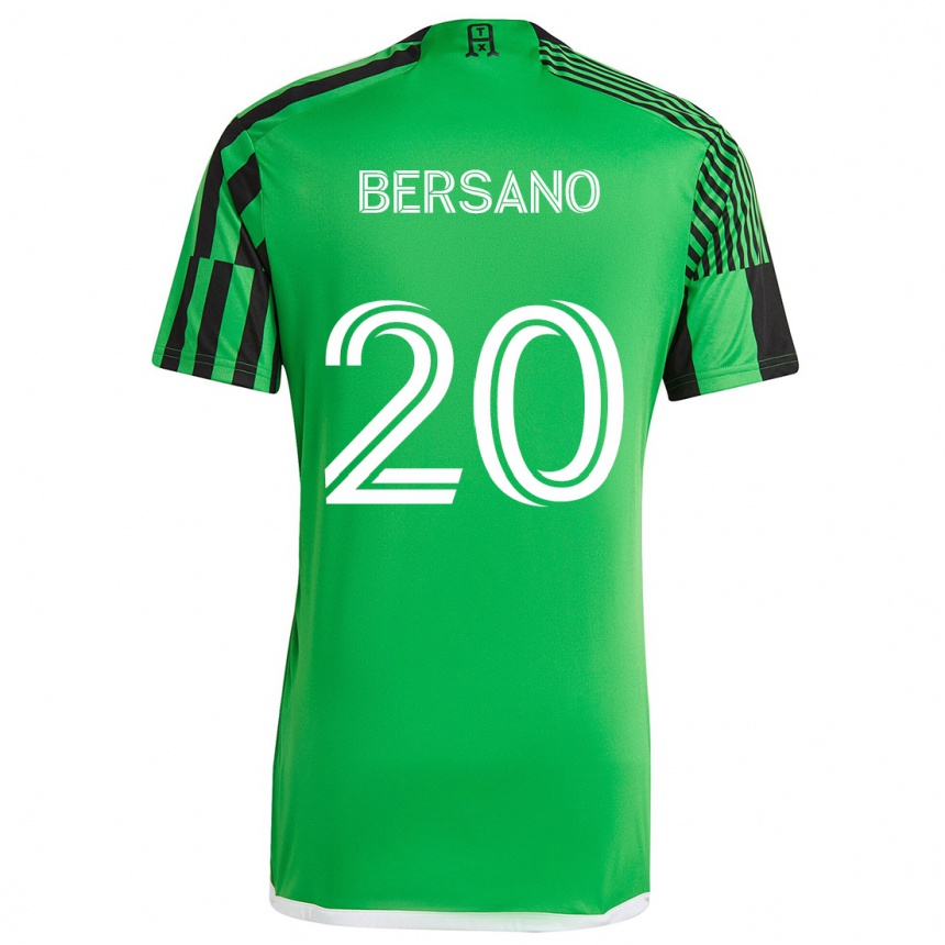 Enfant Football Maillot Matt Bersano #20 Vert Noir Tenues Domicile 2024/25 Canada