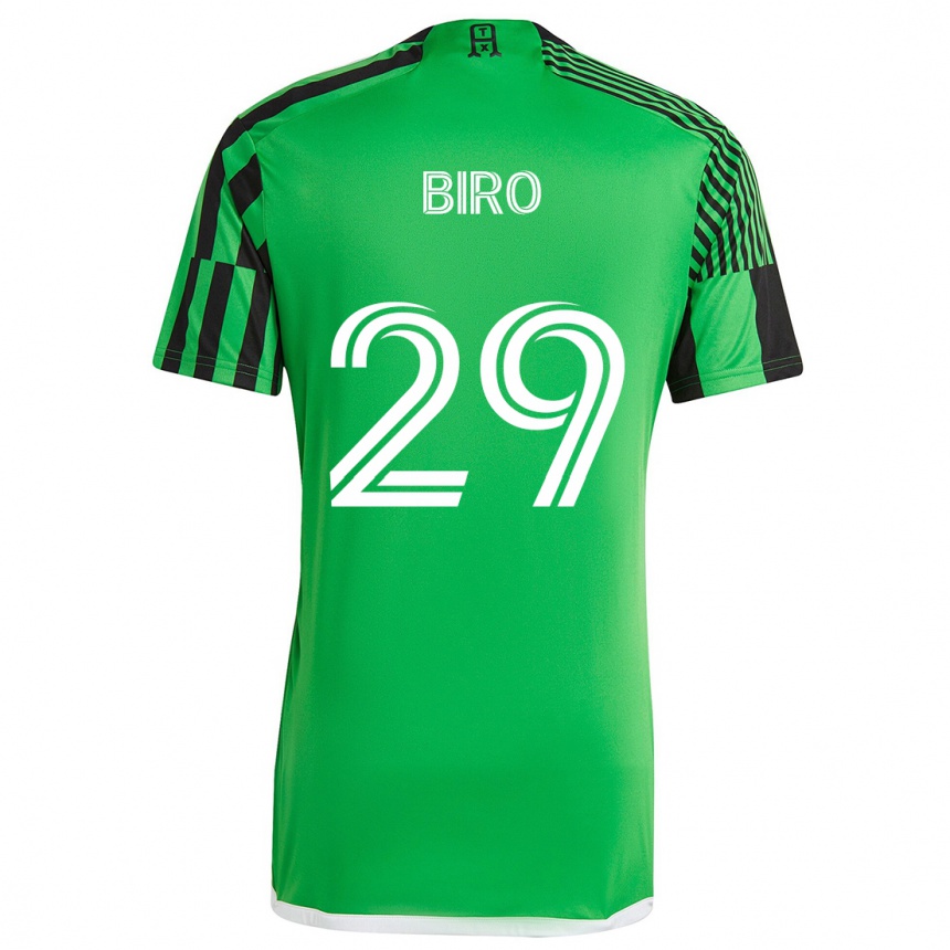 Enfant Football Maillot Guilherme Biro #29 Vert Noir Tenues Domicile 2024/25 Canada