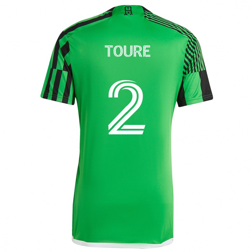 Kids Football Cheick Touré #2 Green Black Home Jersey 2024/25 T-Shirt Canada