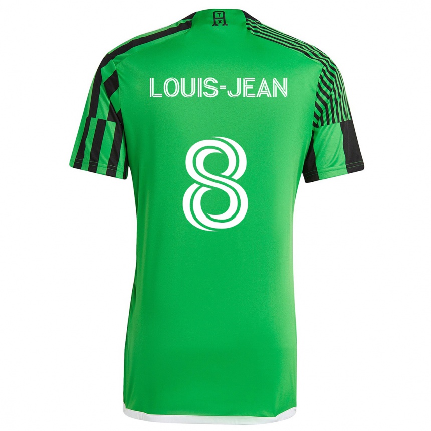 Enfant Football Maillot Steeve Louis-Jean #8 Vert Noir Tenues Domicile 2024/25 Canada