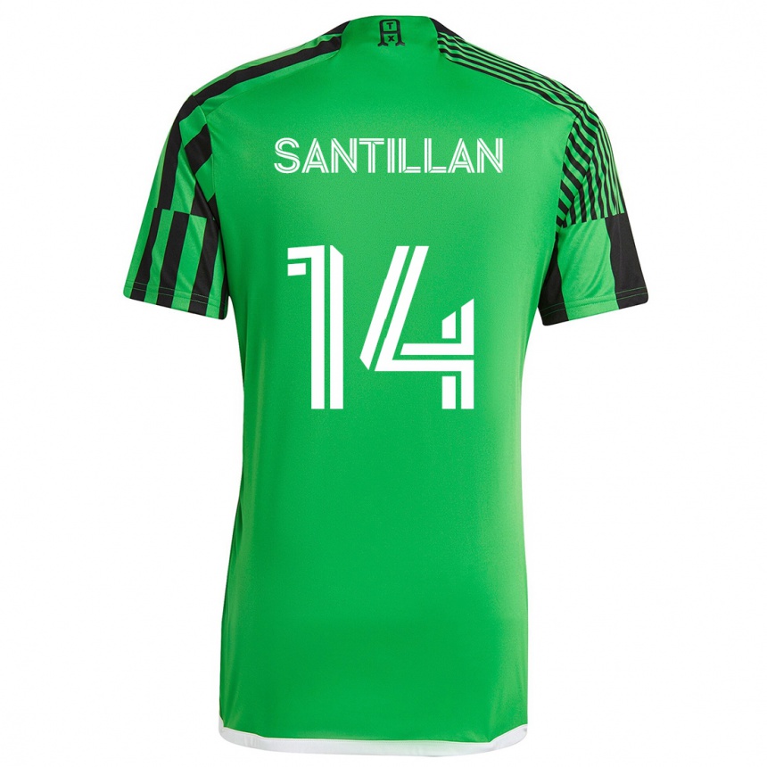 Enfant Football Maillot Jonathan Santillan #14 Vert Noir Tenues Domicile 2024/25 Canada