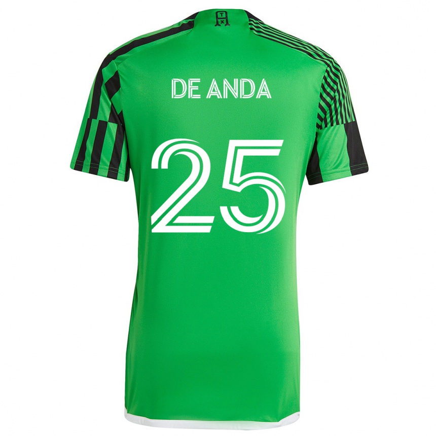 Enfant Football Maillot Anthony De Anda #25 Vert Noir Tenues Domicile 2024/25 Canada