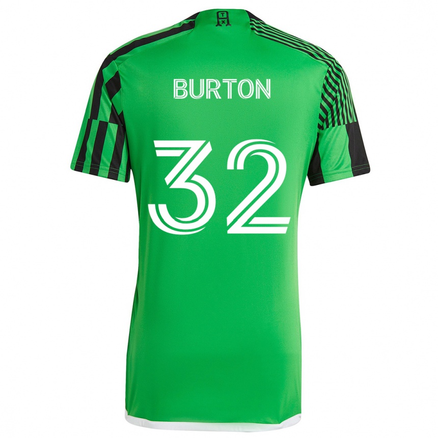 Enfant Football Maillot Micah Burton #32 Vert Noir Tenues Domicile 2024/25 Canada