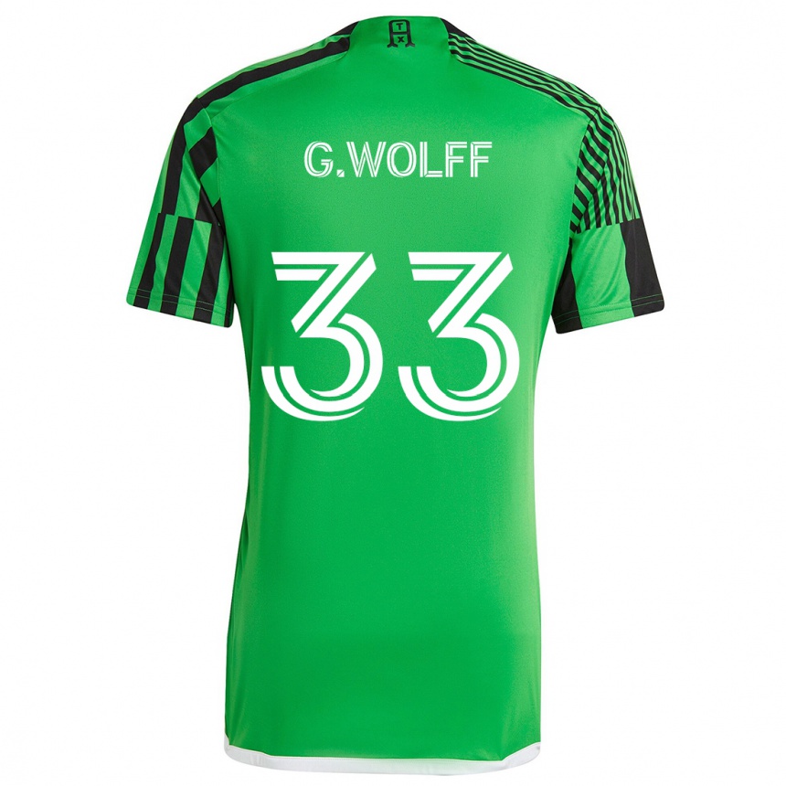 Kids Football Gavin Wolff #33 Green Black Home Jersey 2024/25 T-Shirt Canada