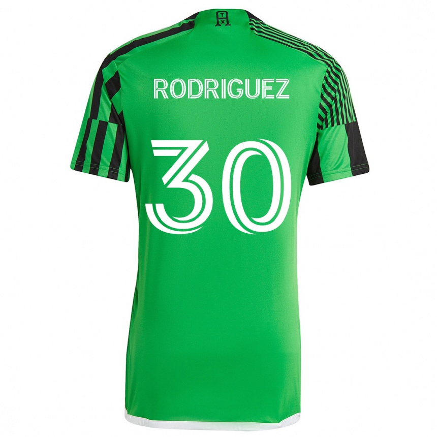 Enfant Football Maillot Memo Rodríguez #30 Vert Noir Tenues Domicile 2024/25 Canada