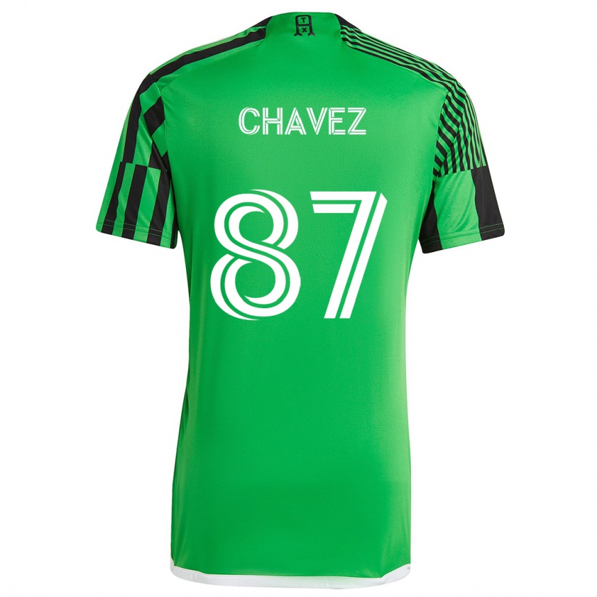 Kids Football Alfonso Ocampo-Chávez #87 Green Black Home Jersey 2024/25 T-Shirt Canada