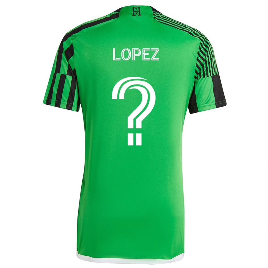 Kids Football Eric López #0 Green Black Home Jersey 2024/25 T-Shirt Canada